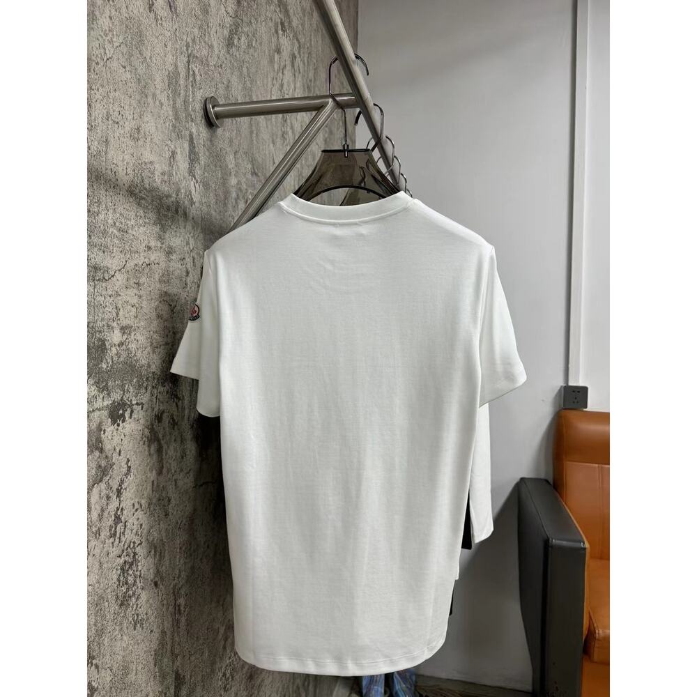Moncler men's and women's crew neck white short sleeve T-shirt - Picture 8 of 9